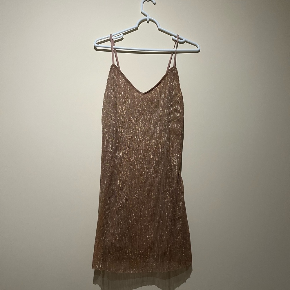 Pacsun Kendall and Kylie Shimmery Gold mini dress